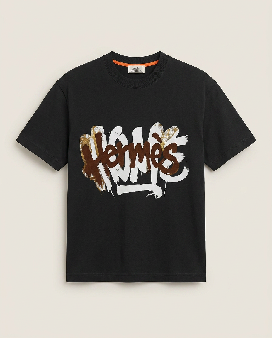Hermès - Graffiti Logo Cotton T-Shirt – Lebsak