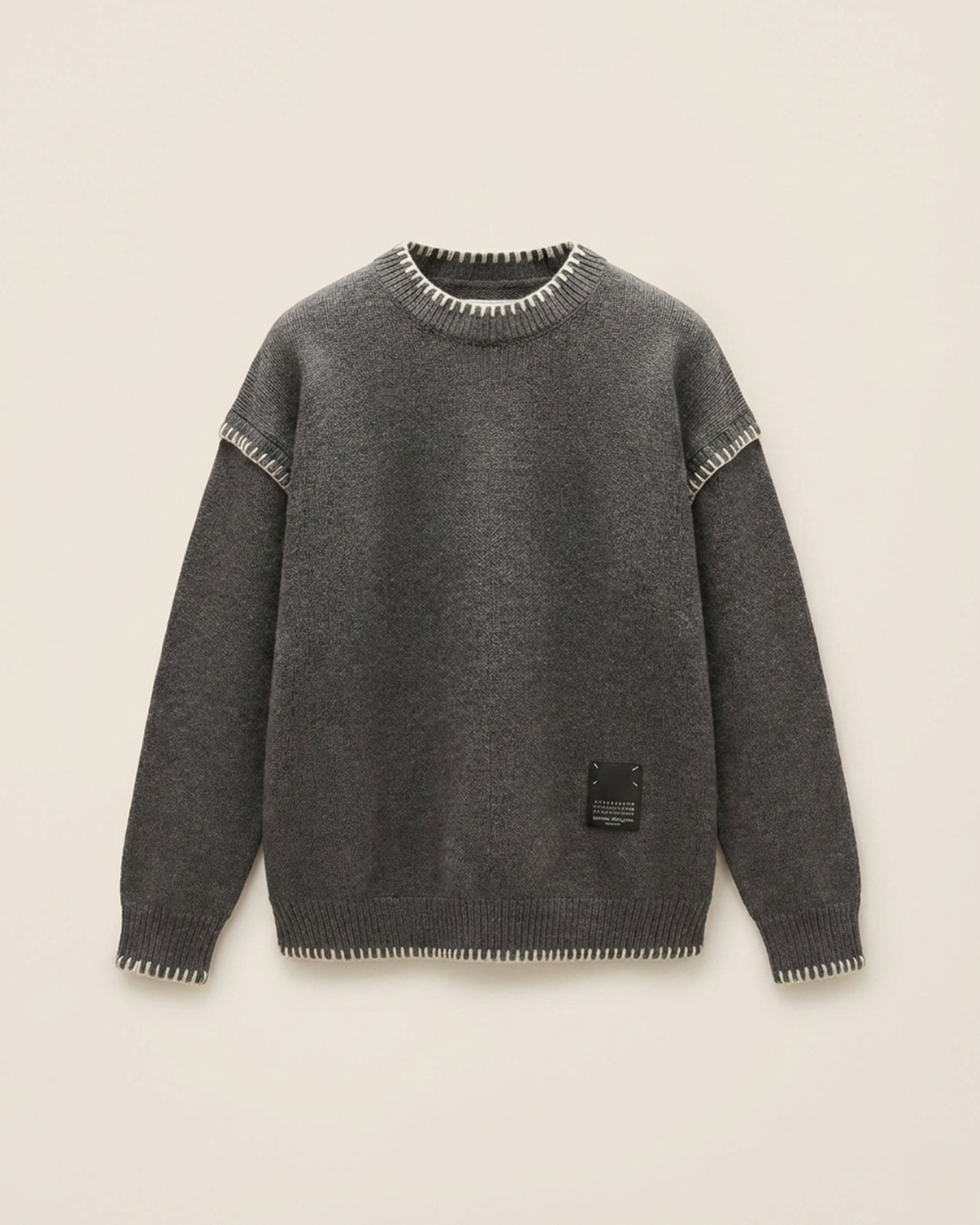 Maison Margiela Contrast Stitch Crewneck Sweater