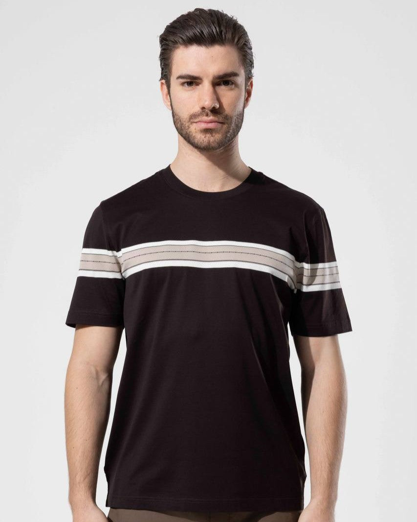 Vaganza - Men's Chest Stripe Premium Cotton T-Shirt