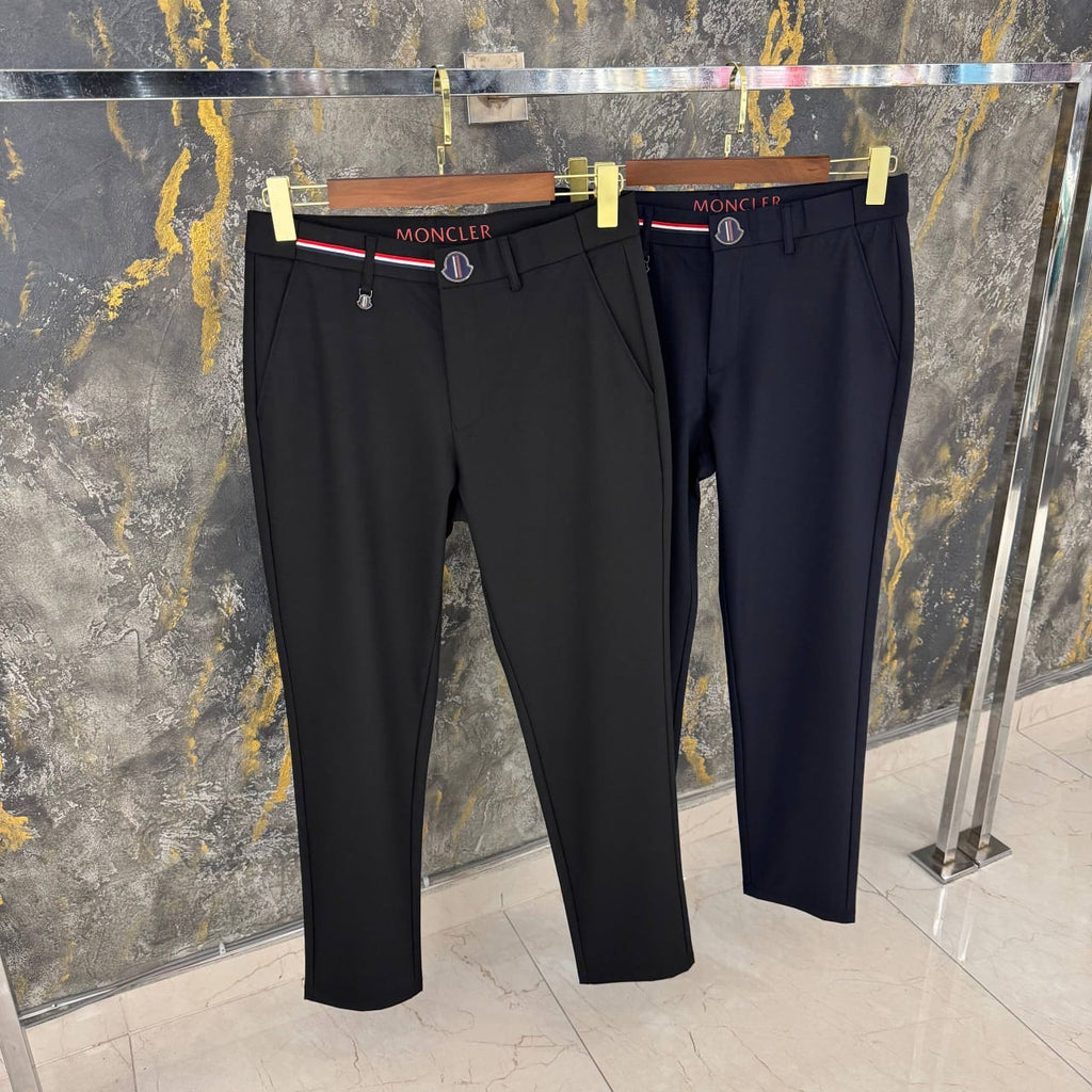 Moncler - Tricolour-Detail Technical Chino Trousers – Available in Black & Navy