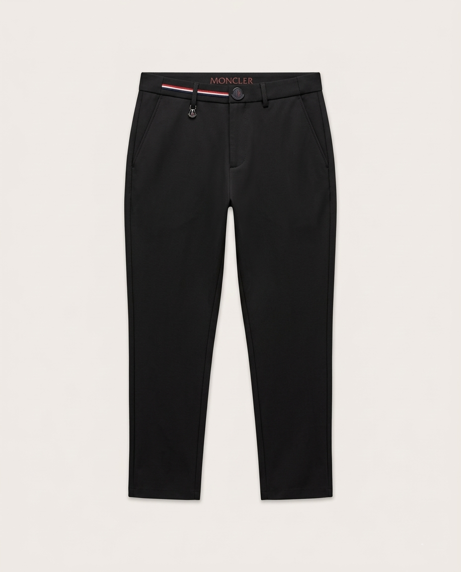 Moncler - Tricolour-Detail Technical Chino Trousers – Available in Black & Navy