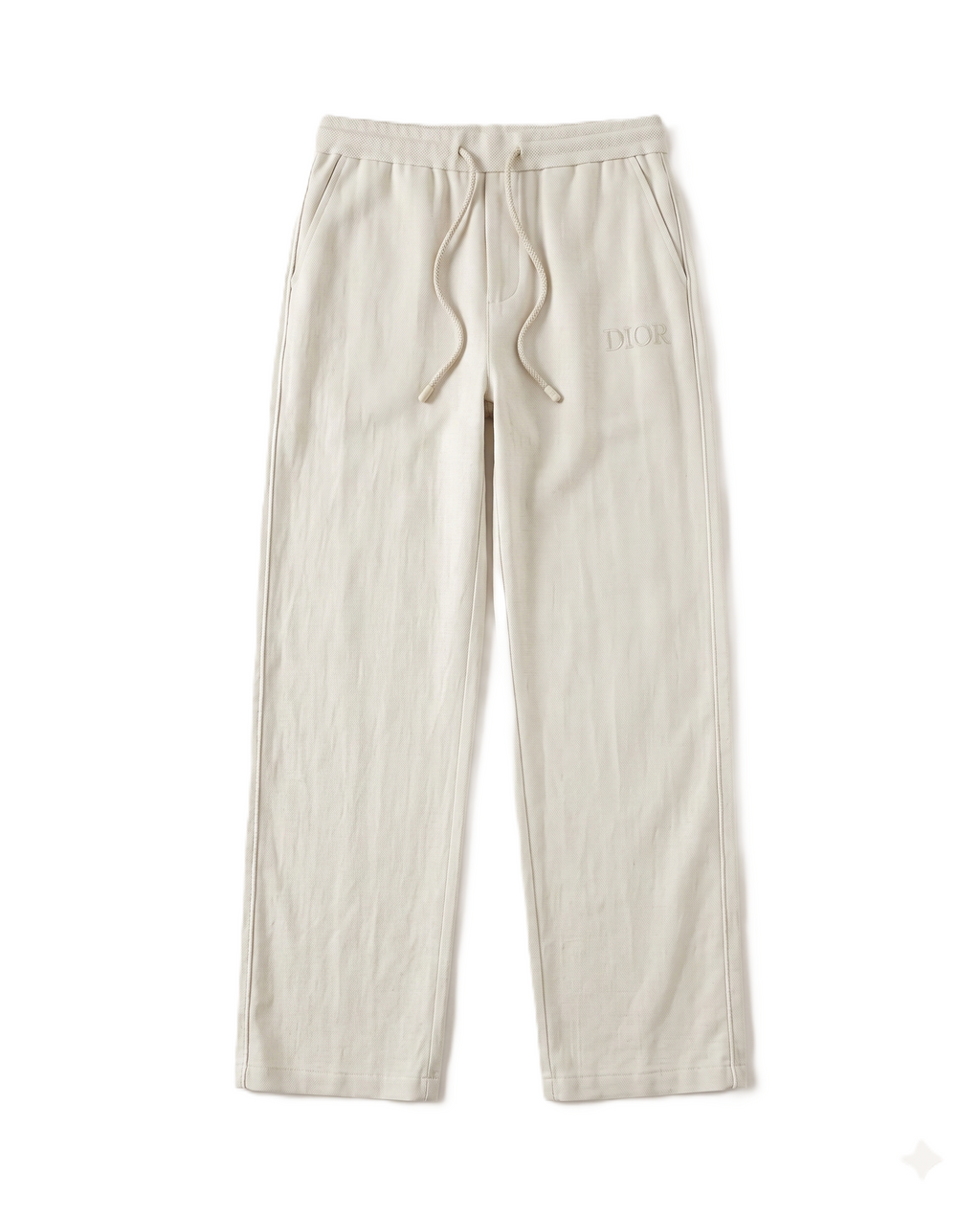 Dior - Embroidery Drawstring Trousers - Off-White