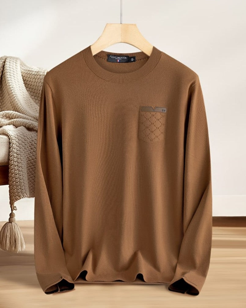 Tom Ford - Textured Pocket Long Sleeve Crew Neck