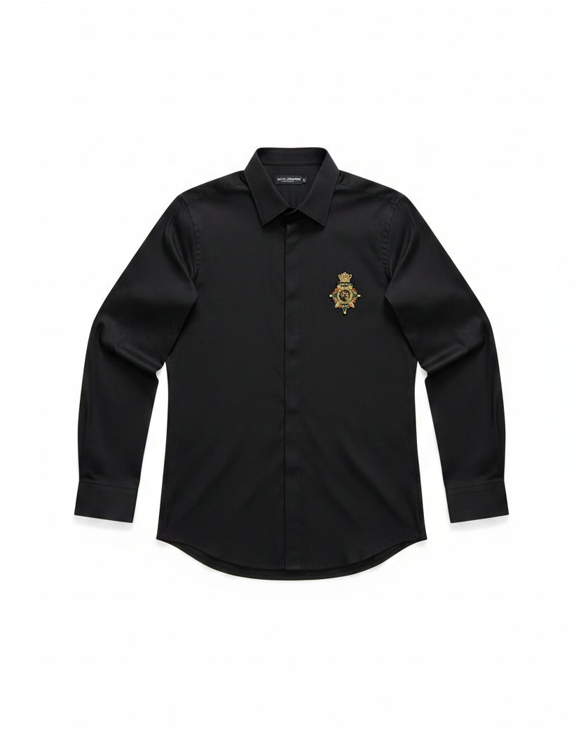 Dolce & Gabbana - Baroque Crown Crest Cotton Dress Shirt
