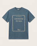 Dior - "Les Fleurs du Mal" Graphic T-Shirt in Slate Blue Vintage-Wash Cotton