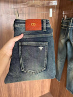 Christian Dior - Vintage Wash Slim Jeans with Multicolour Embroidery
