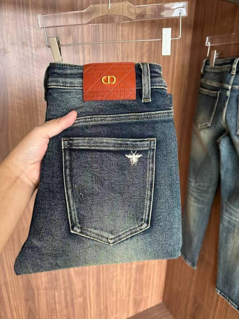Christian Dior - Vintage Wash Slim Jeans with Multicolour Embroidery
