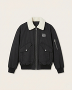 Loewe Shearling-Collar Anagram Bomber Jacket