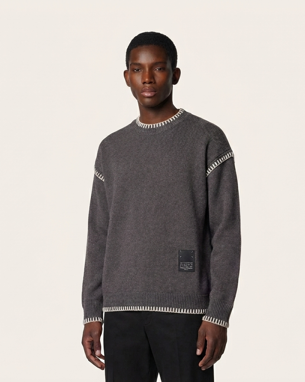Maison Margiela Contrast Stitch Crewneck Sweater