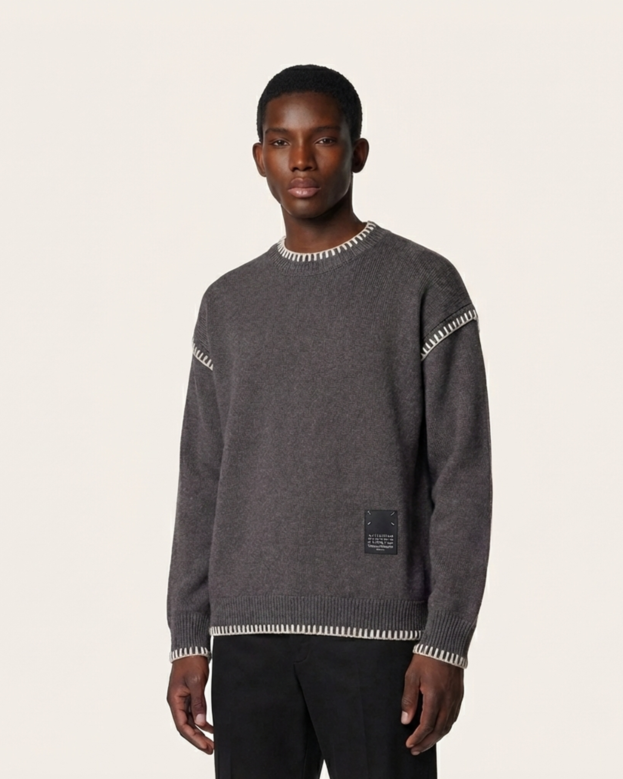 Maison Margiela Contrast Stitch Crewneck Sweater