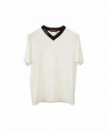 Loro Piana - Contrast V-Neck Knit T-Shirt (Onyx Black & Optic White)