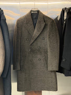 Hermes Men's Plush Textured Wool Double-Breasted Coat