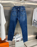 Valentino - Garavani V-Logo Detail Slim-Fit Jeans in Dark Wash Denim