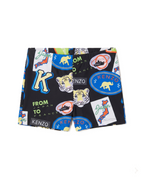 Kenzo Kids -Black 'From Japan to France' Graphic Swim Shorts