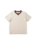 Loro Piana - Contrast Notch-Neck Fine-Knit Resort Polo (Cream & Espresso)
