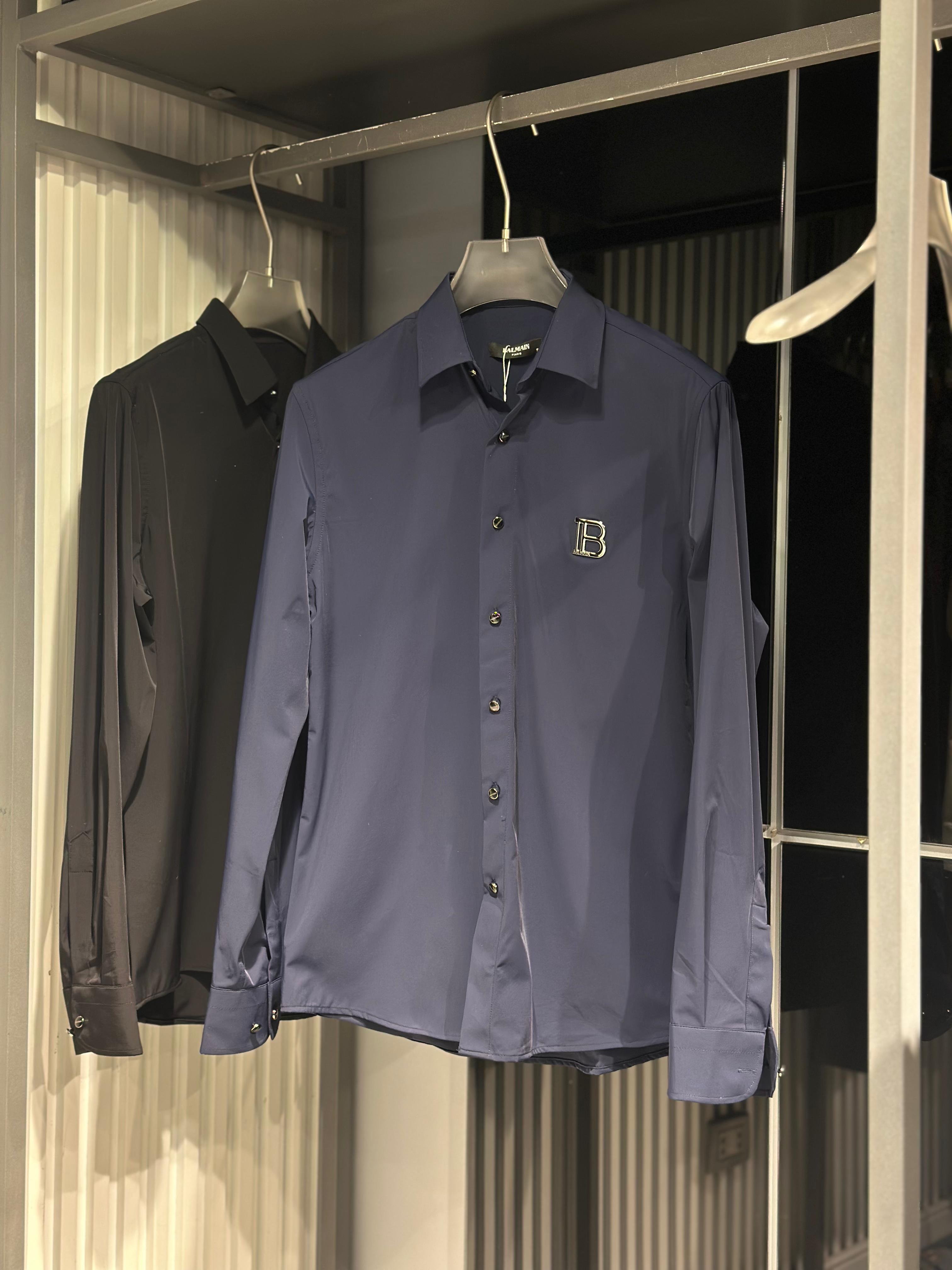 Balmain - Monogram Embossed Cotton Poplin Shirt