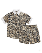 Dolce & Gabbana Kids - Leopard Two-Piece Top & Shorts Set