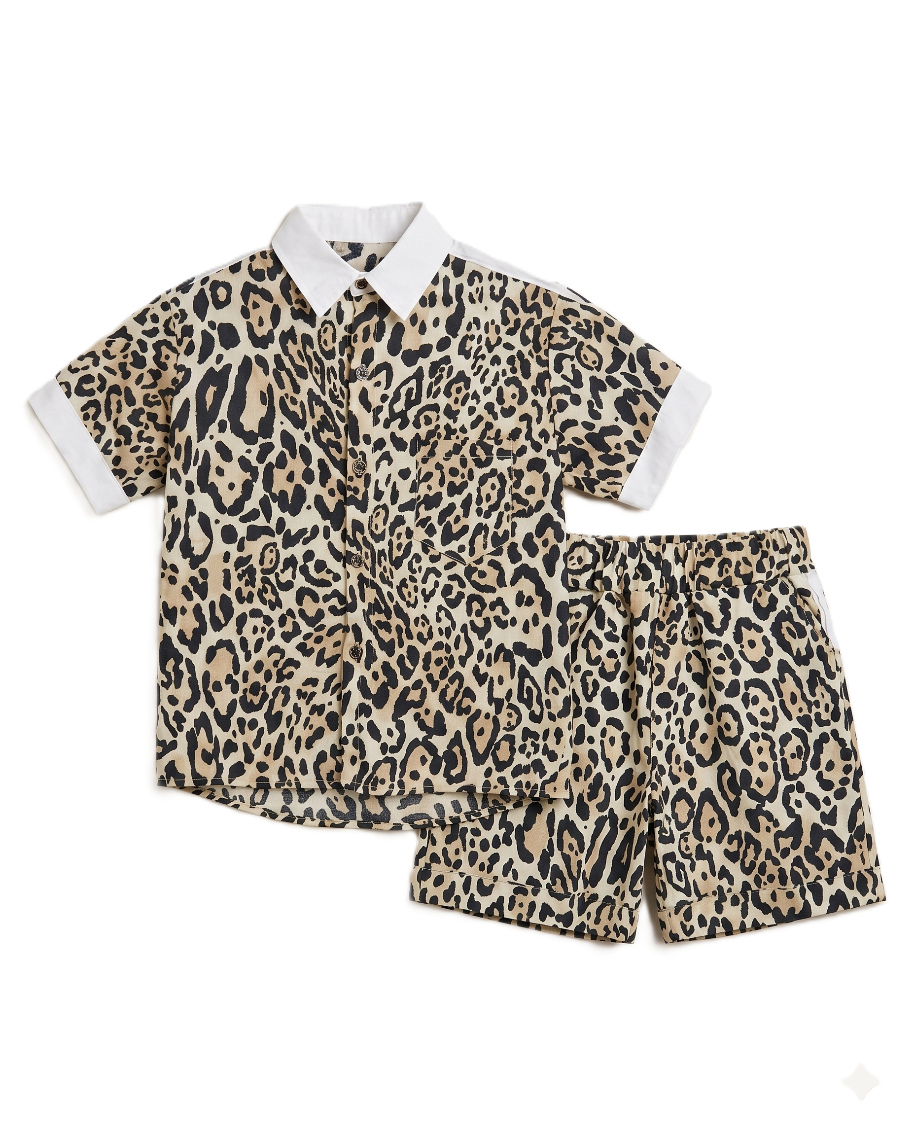 Dolce & Gabbana Kids - Leopard Two-Piece Top & Shorts Set
