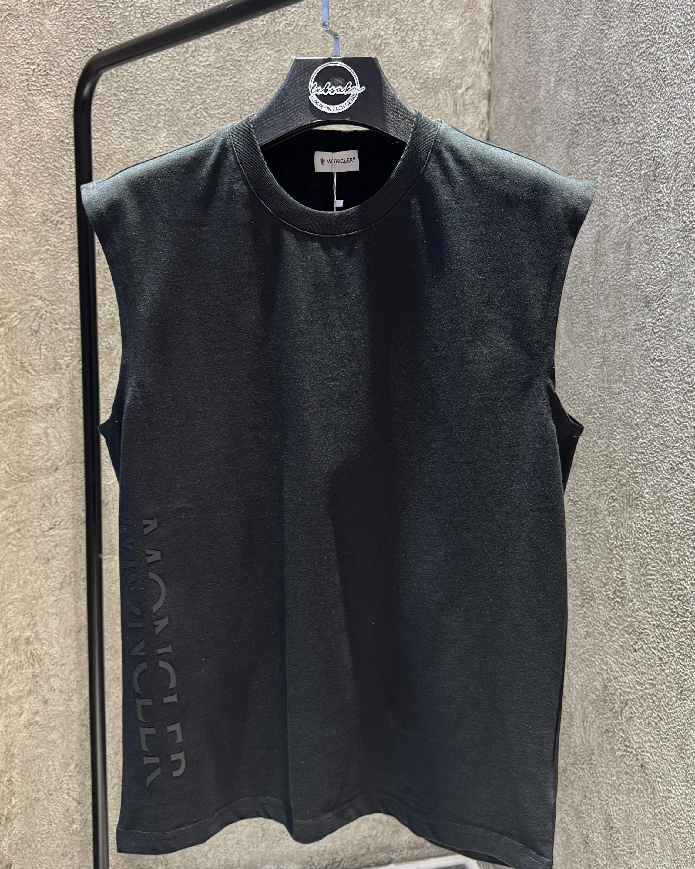 Moncler - Signature Embossed Logo Sleeveless Cotton Jersey Tee – Black
