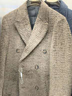 Hermes Men's Plush Textured Wool Double-Breasted Coat