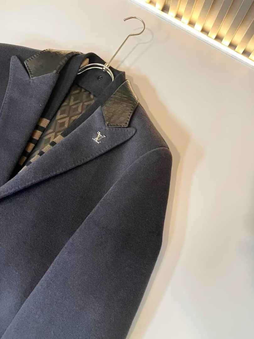Louis Vuitton Men's Wool Navy Overcoat