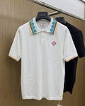 Casablanca - "Wave Motif" Textured Knit Polo – Optic White