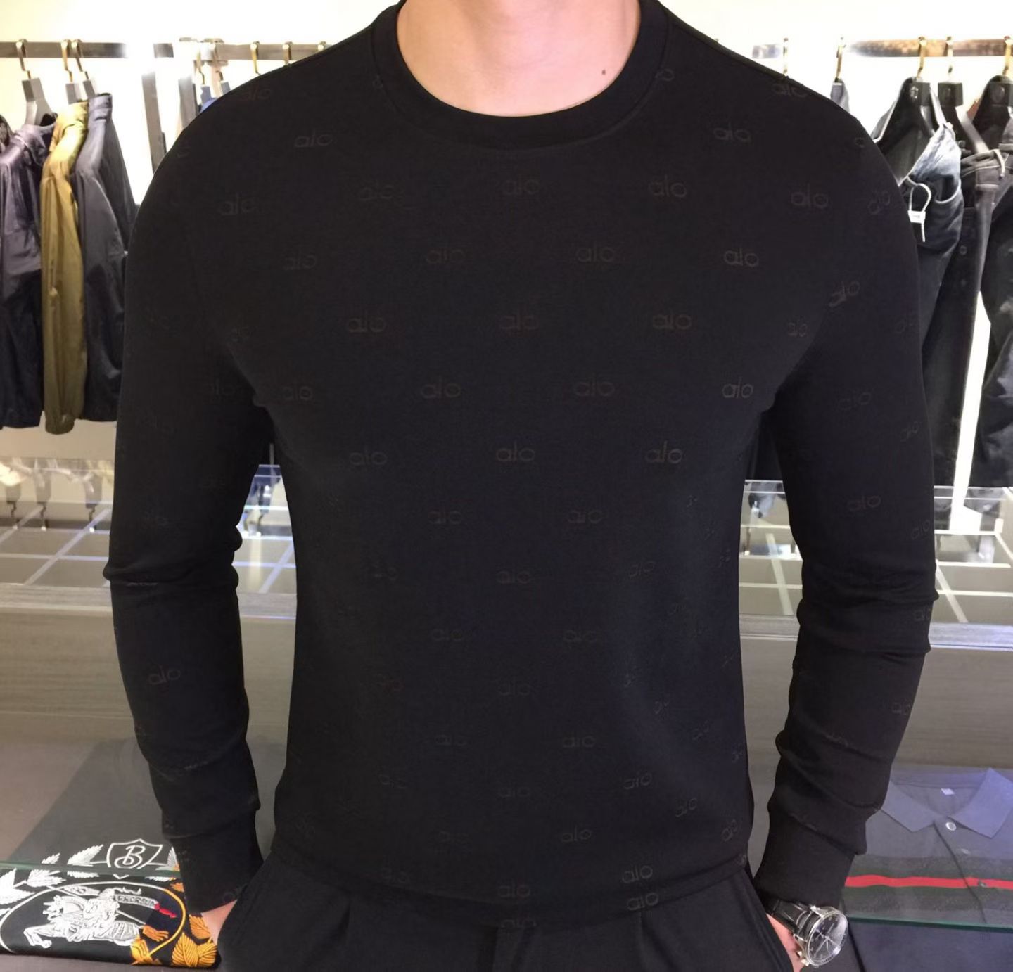 Alo - Yoga All-Over Monogram Long Sleeve Crew
