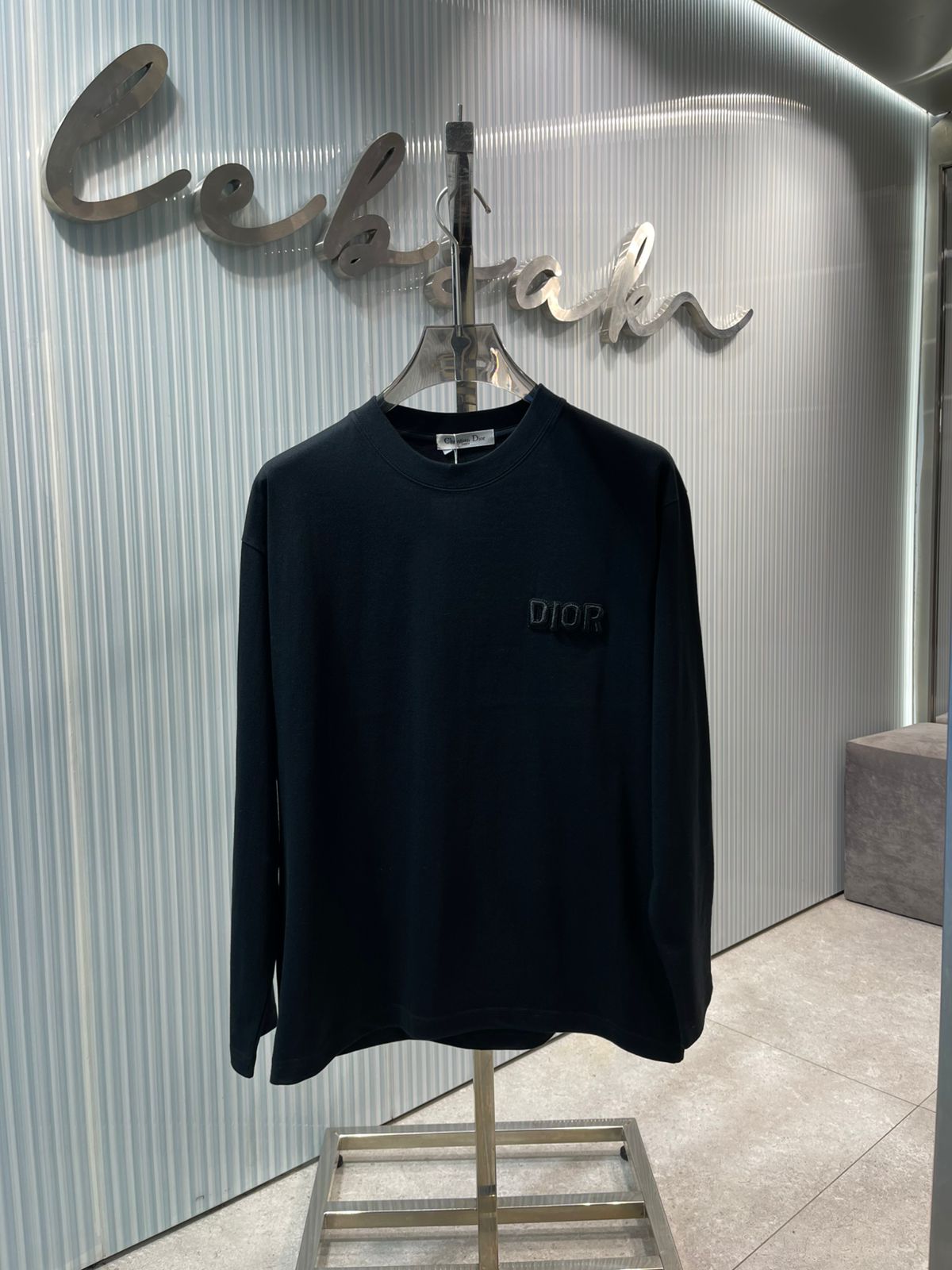Dior Long Sleeve Crewneck T-Shirt - Black
