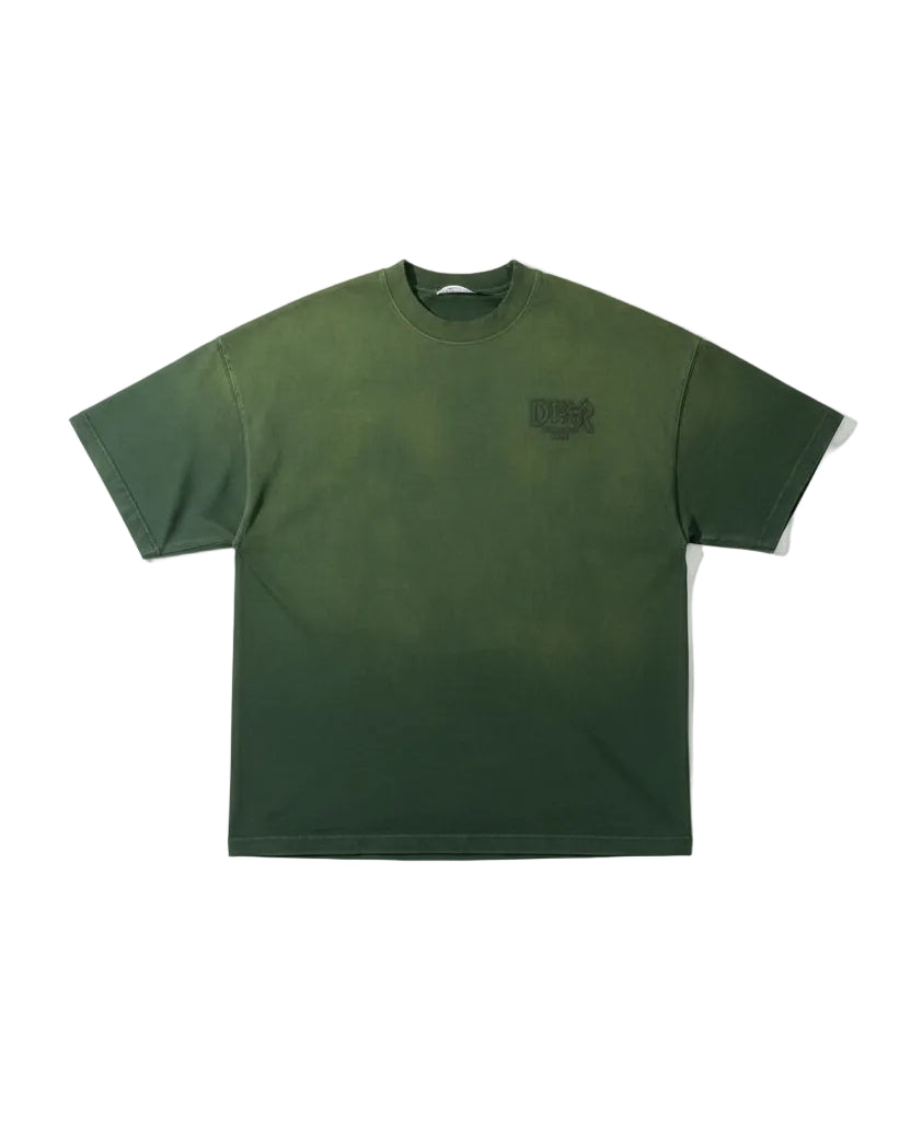 Dior - ERL Collaboration Sun Badge Heavyweight T-Shirt (Acid-Wash Olive)