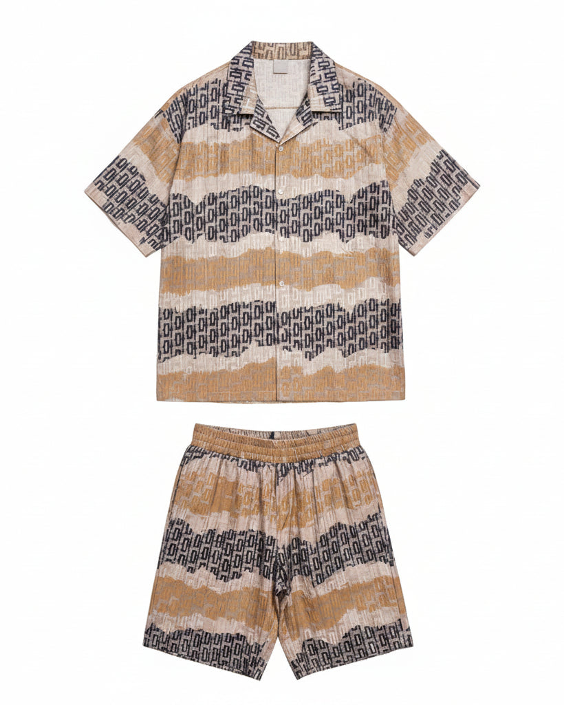 Dior - Oblique Chevron Silk Short-Sleeve Co-ord Set