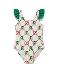 Gucci Kids - Dinosaur Print Ruffle Swimsuit