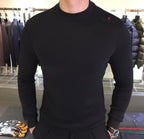 Moncler - Embroidered Logo Mock-Neck Long Sleeve Tee
