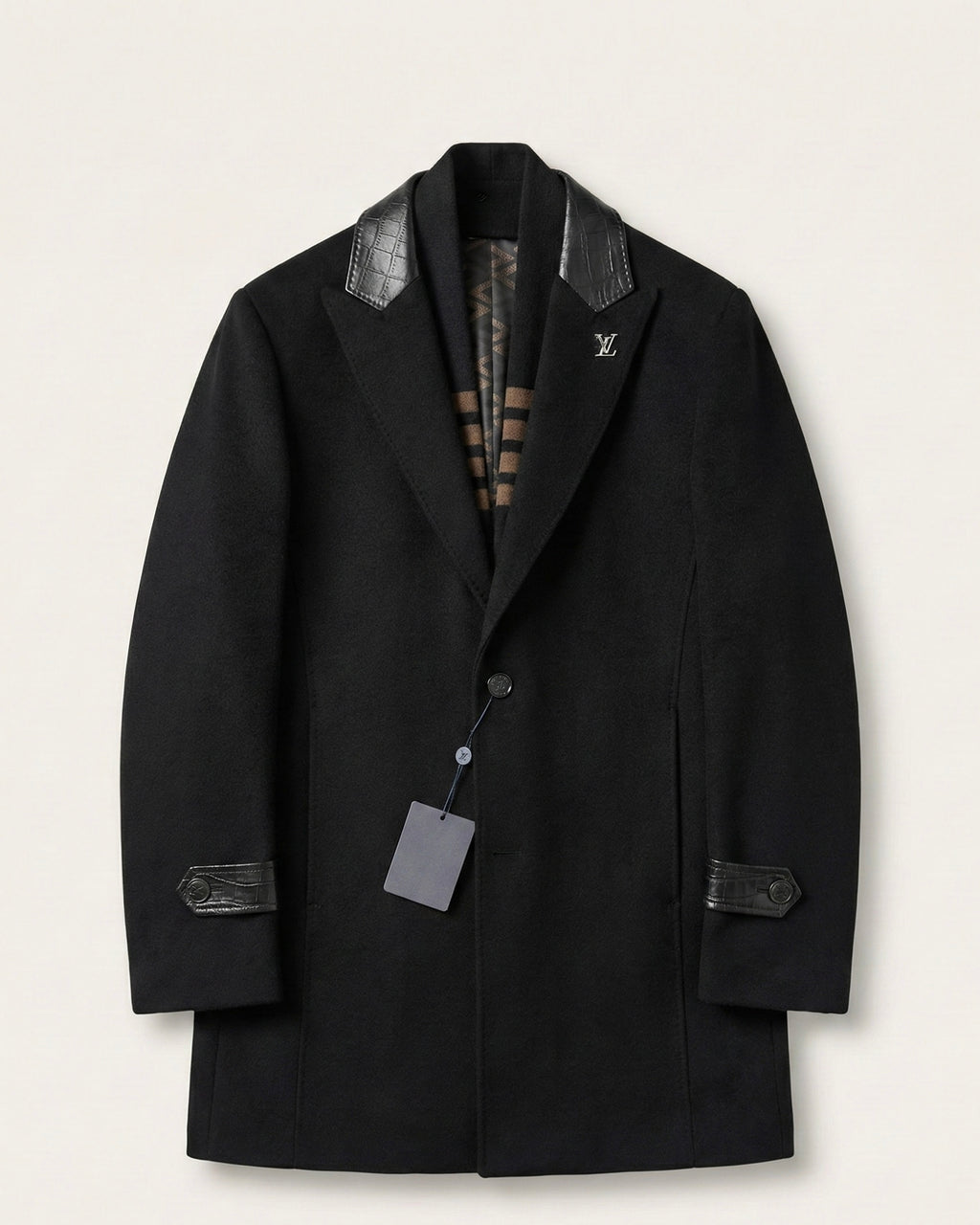 Louis Vuitton Men's Wool Black Overcoat