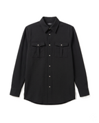 ZEGNA - Black Textured Shirt with Chest Pockets