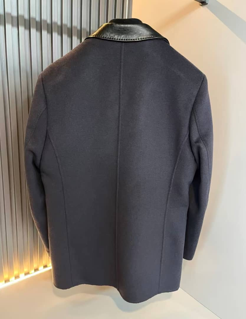 Louis Vuitton Men's Wool Navy Overcoat