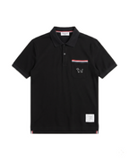 Men's Black Pique Polo