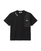 Prada Kids - Black Cotton & Nylon Pocket T-shirt