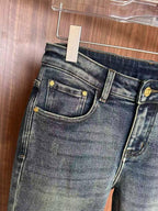 Christian Dior - Vintage Wash Slim Jeans with Multicolour Embroidery