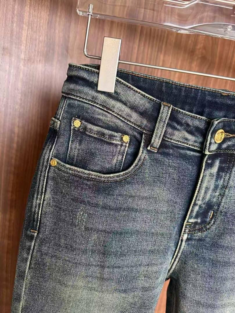 Christian Dior - Vintage Wash Slim Jeans with Multicolour Embroidery