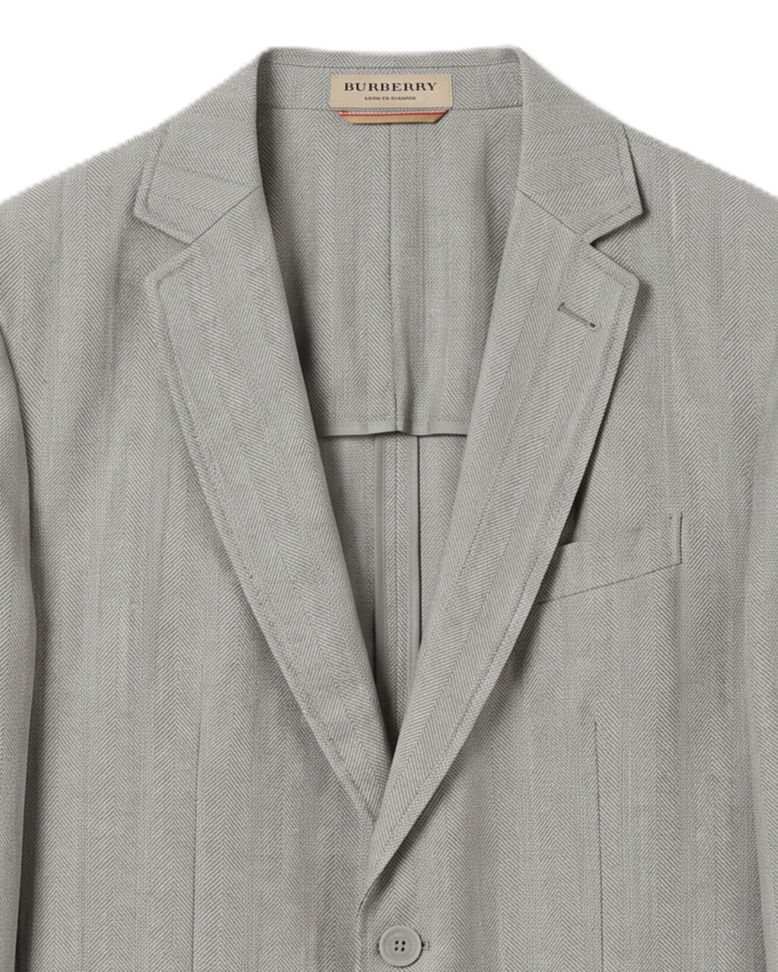 Burberry - Single-Breasted Grey Blazer
