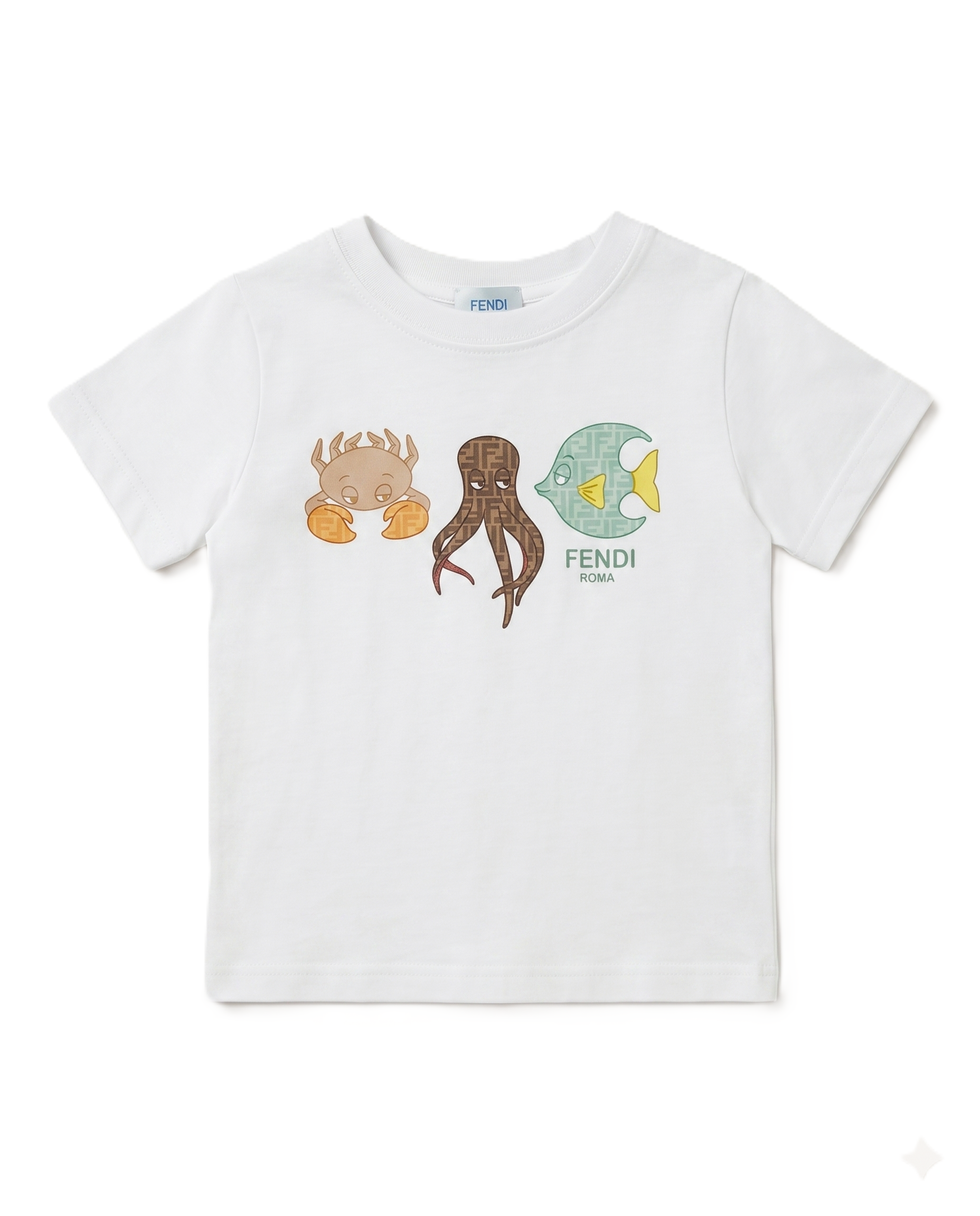 Fendi Kids - White Sea Life T-Shirt