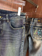 Christian Dior - Vintage Wash Slim Jeans with Multicolour Embroidery