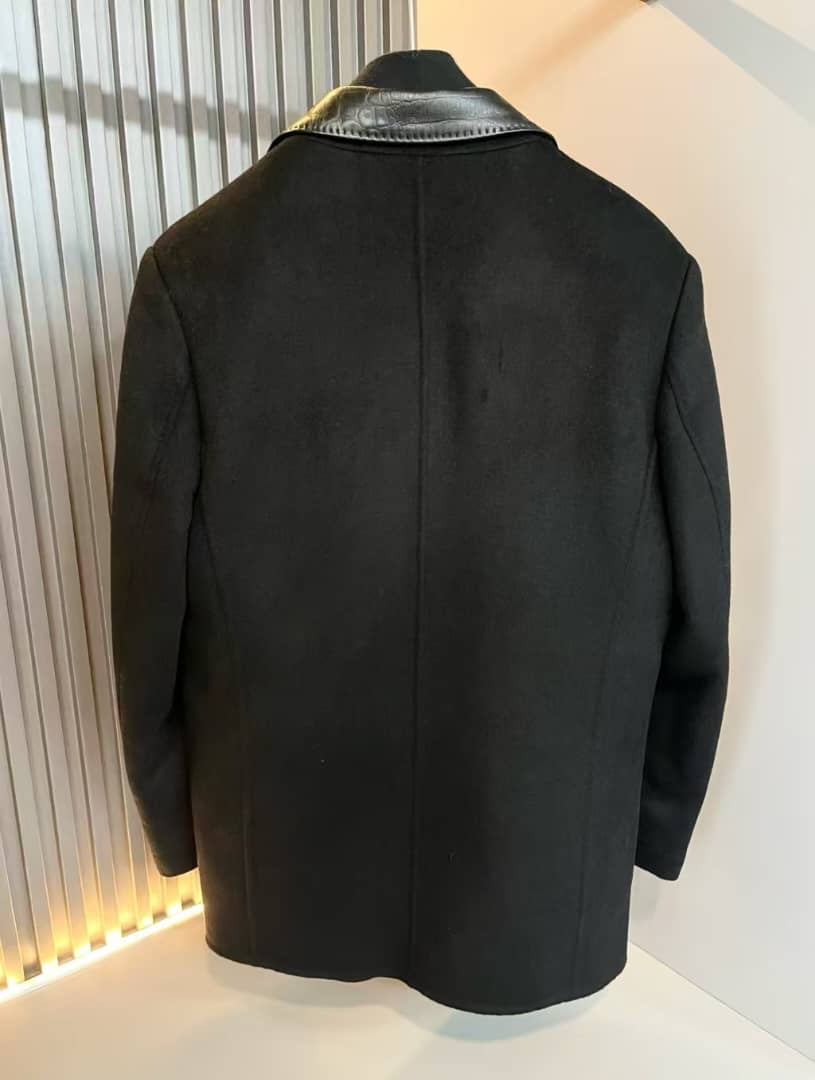 Louis Vuitton Men's Wool Black Overcoat