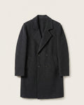 Men's Tailored Charcoal Wool Double-Breasted Overcoat