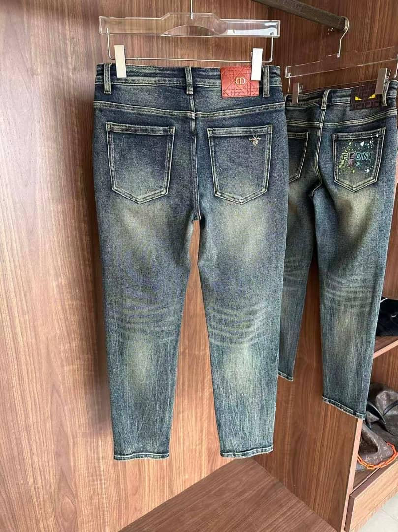 Christian Dior - Vintage Wash Slim Jeans with Multicolour Embroidery