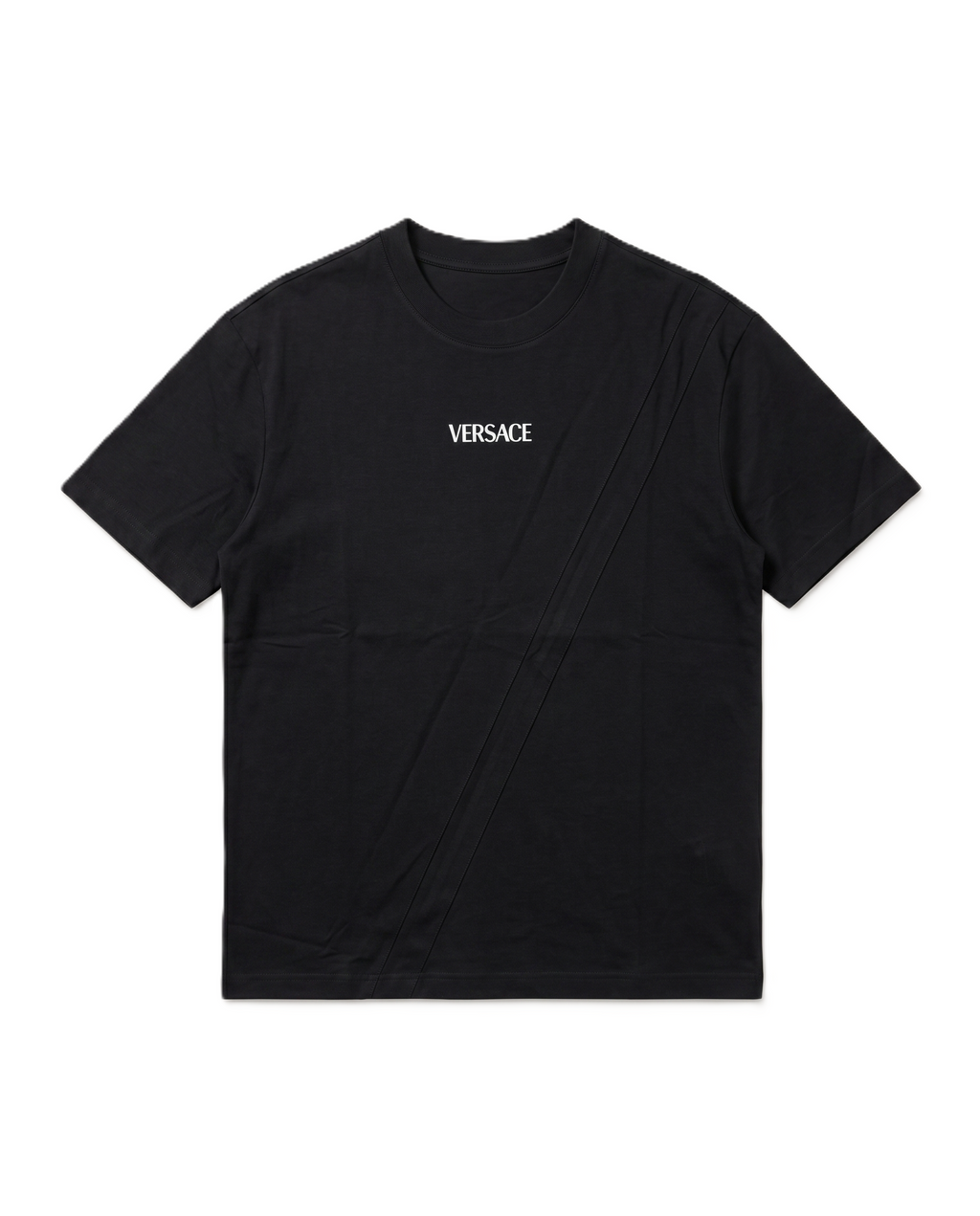 Versace - Diagonal Pinstripe T-Shirt - Black