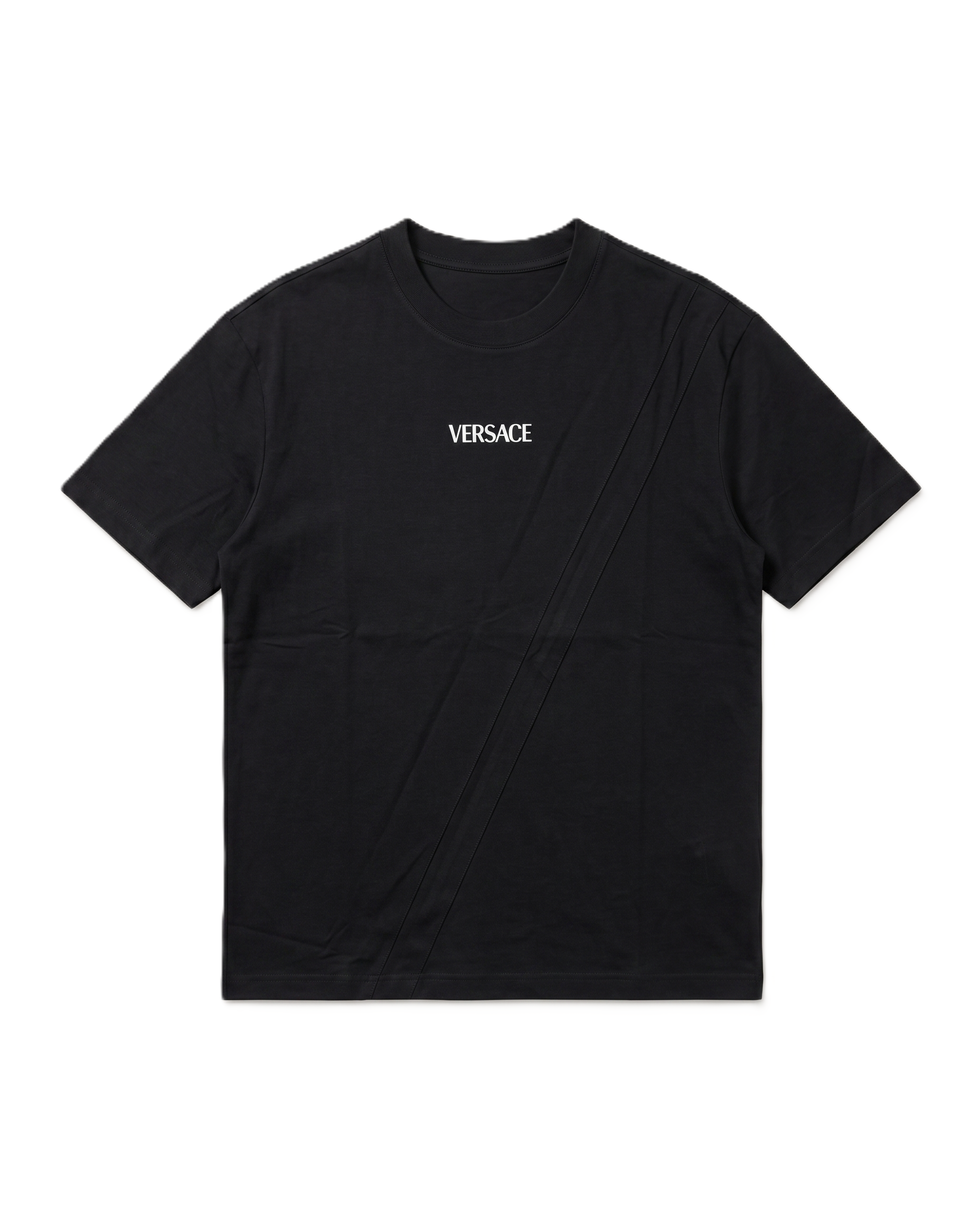 Versace - Diagonal Pinstripe T-Shirt - Black
