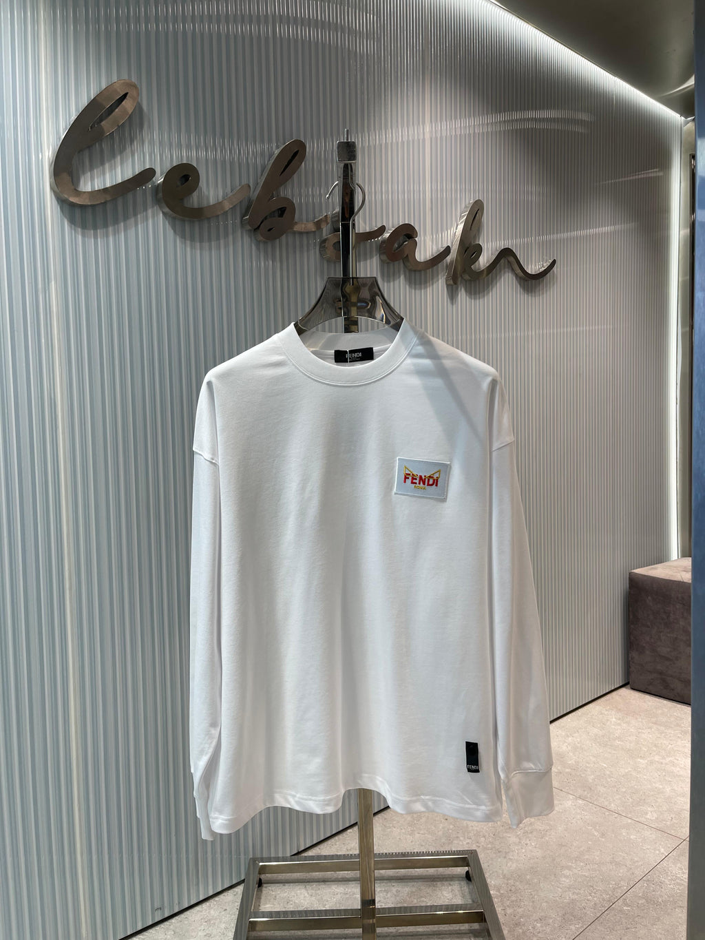 Fendi Men's "FENDI ROMA" Logo Patch Sweatshirt