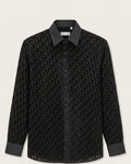 Dior - Black Sheer Oblique Logo Long-Sleeve Tailored Shirt