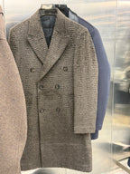 Hermes Men's Plush Textured Wool Double-Breasted Coat